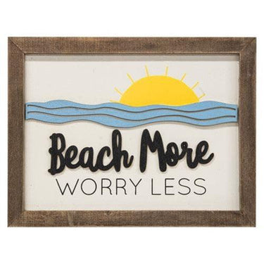 Beach More Worry Less Frame - The Fox Decor